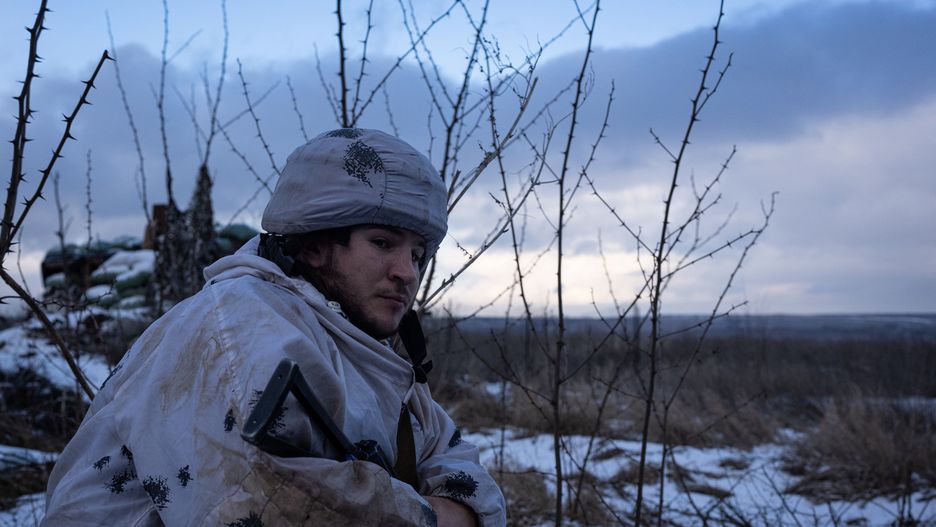 DONBAS, UKRAINE - JANUARY 18: A member of the 503âd Naval Infantry Battalion stationed in Donbas, Ukraine on January 18, 2022. (Photo by Wolfgang Schwan/Anadolu Agency via Getty Images)