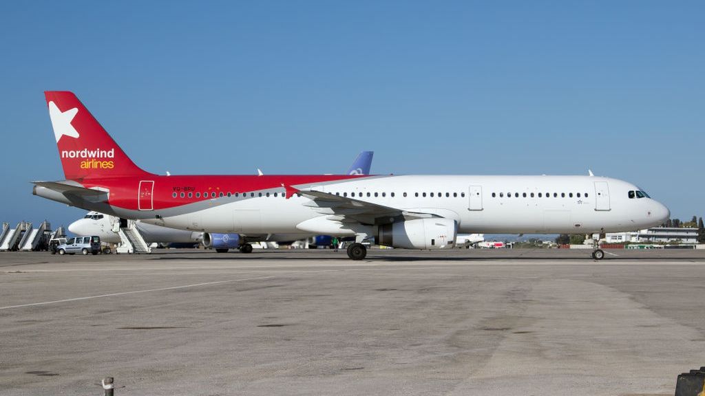A Nordwind Airlines Airbus 321 seen at the gate after
RHODES, GREECE - 2014/07/12: A Nordwind Airlines Airbus 321 seen at the gate after landing at Rhodes airport. (Photo by Fabrizio Gandolfo/SOPA Images/LightRocket via Getty Images)
SOPA Images
nordwind airlines, 321, plane, aircraft, rhodes airport