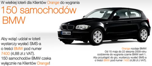 loteria orange - bmw do wygrania