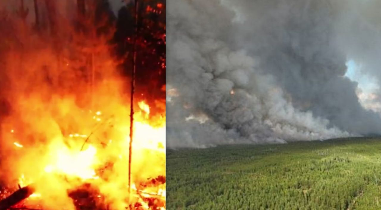 Potężny pożar w Rosji. "Ataki sabotażystów"