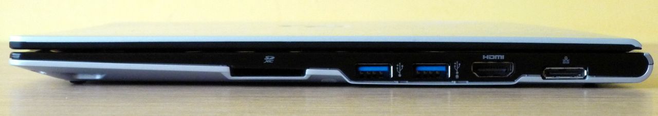 Fujitsu LifeBook U772 - ścianka prawa (czytnik kart pamięci, 2 x USB 3.0, HDMI, LAN)