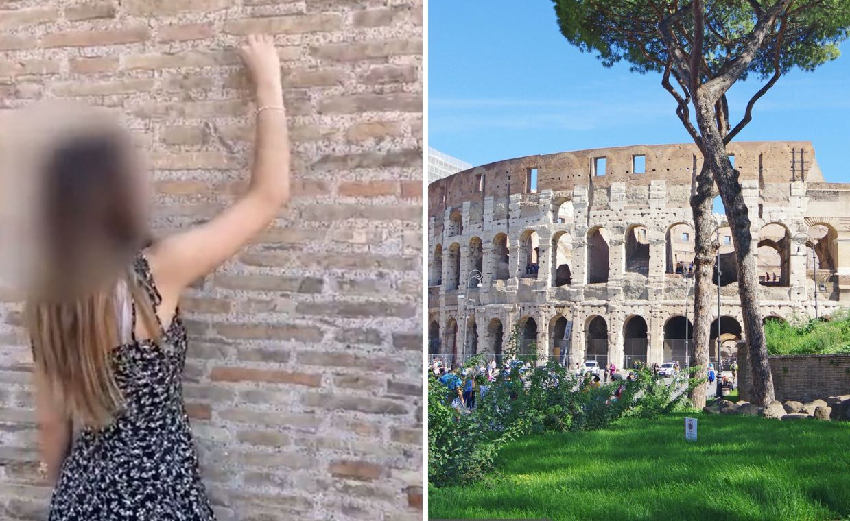 17-latka przyłapana na "rzeźbieniu w ścianie" Koloseum. Znajomi bili jej brawo