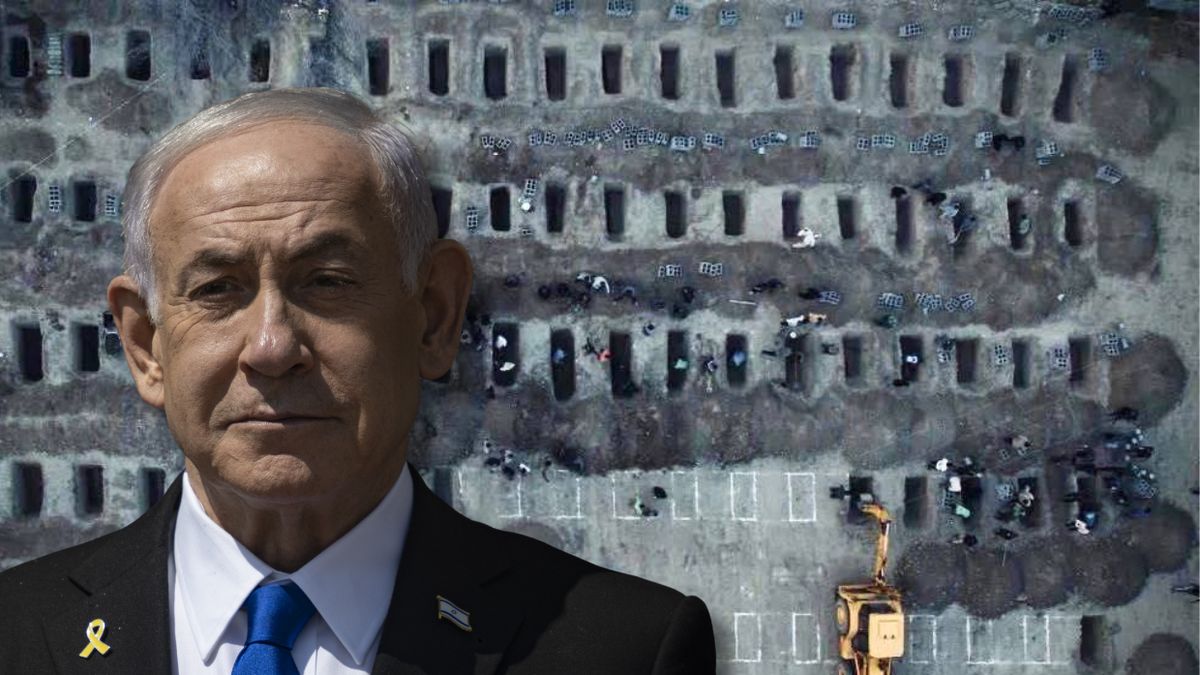 Zdjęcie mogił ofiar ataku na szkołę w Minabie