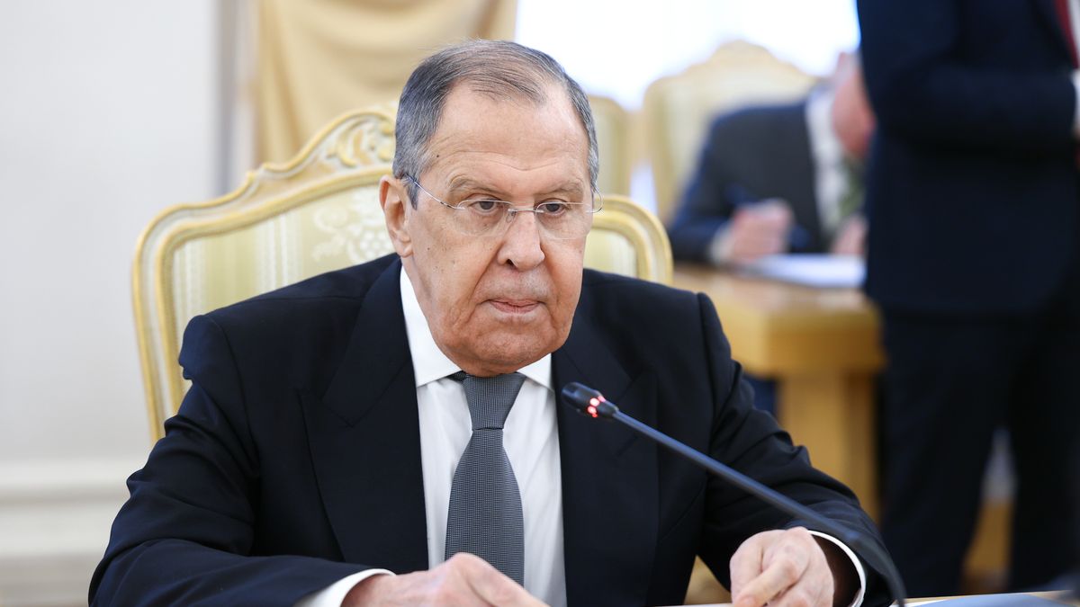 MOSCOW, RUSSIA - JANUARY 16: (----EDITORIAL USE ONLY - MANDATORY CREDIT - 'RUSSIAN FOREIGN MINISTRY / HANDOUT' - NO MARKETING NO ADVERTISING CAMPAIGNS - DISTRIBUTED AS A SERVICE TO CLIENTS----) Russian Foreign Minister Sergei Lavrov meets with his North Korean counterpart Choe Son Hui (not seen) in Moscow, Russia on January 16, 2024. (Photo by Russian Foreign Ministry / Handout/Anadolu via Getty Images)