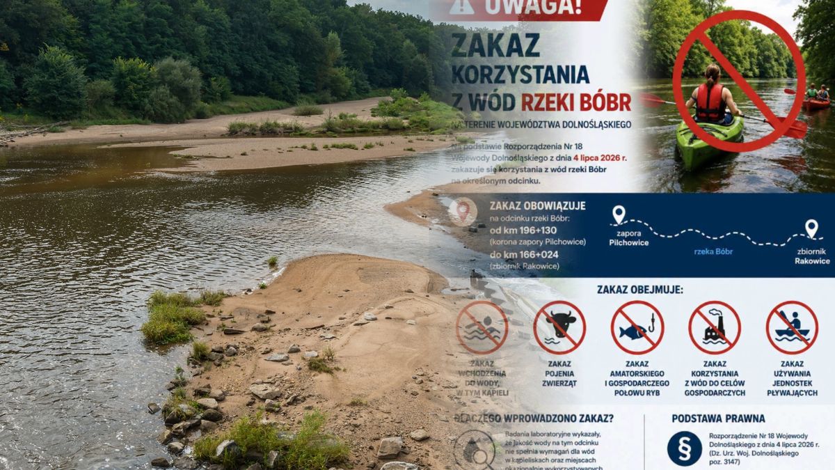 Zakaz kąpieli na rzece Bóbr