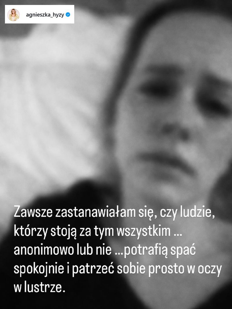 Wpis Agnieszki Hyży na Instagramie