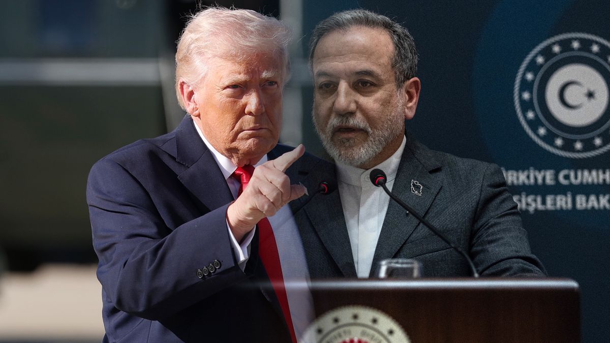 Na zdjęciu prezydent USA Donald Trump i szef MSZ Iranu Abbas Aragczi