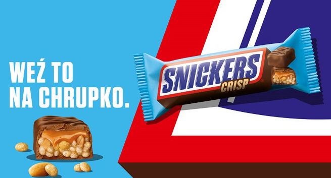 "Weź to na chrupko" w reklamie Snickers Crisp