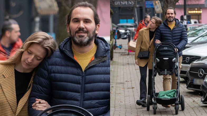 Lara Gessler i Piotr Szeląg spacerują po Warszawie