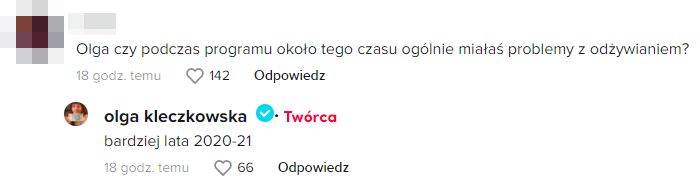 Olga z "Top Model" odpowiada na komentarz fanki