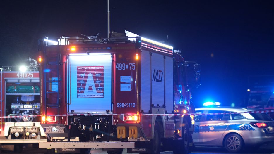 Wypadek kraksa kolizja straż pożarna pomoc