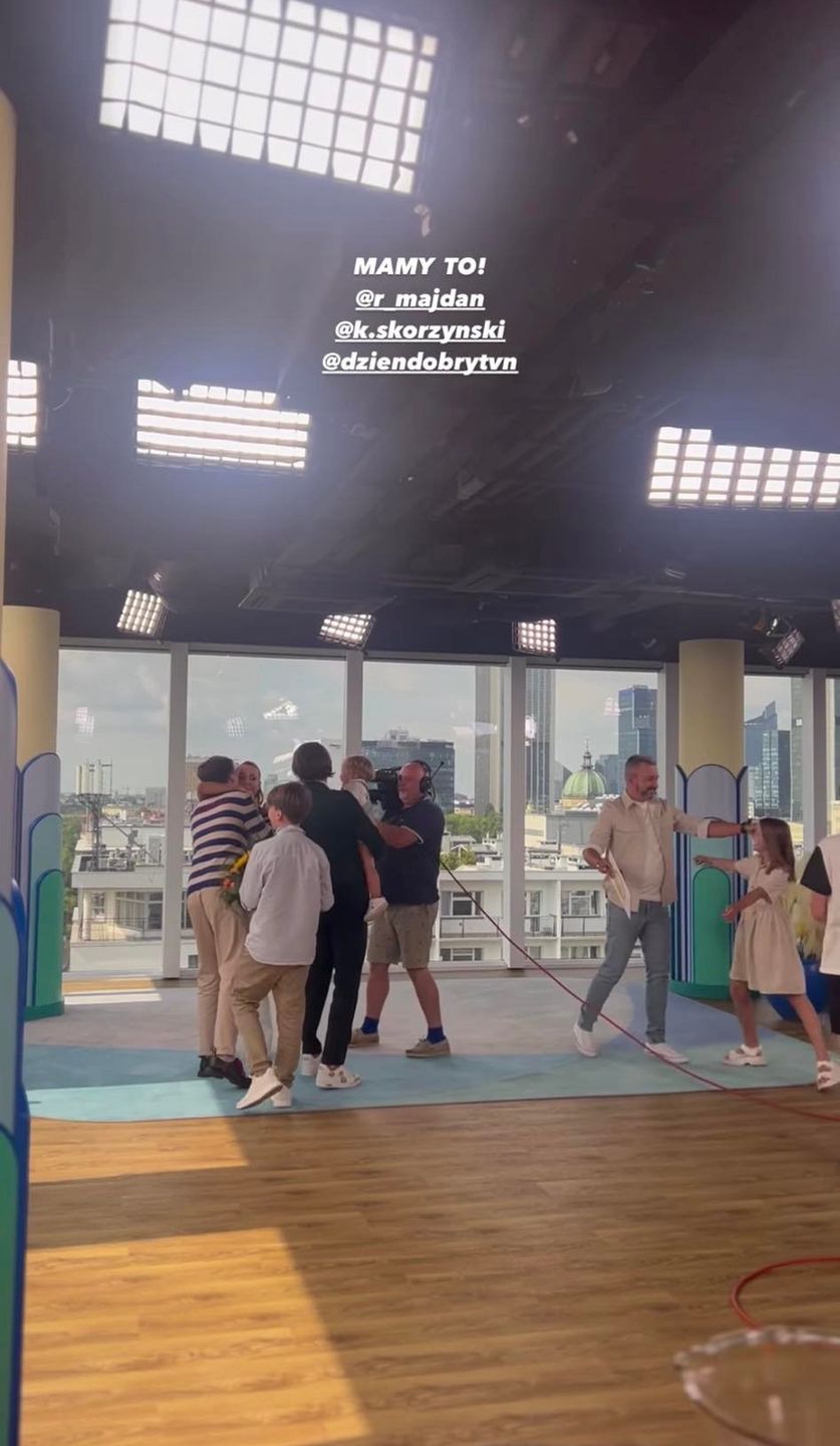 Rodzina Małgorzaty Rozenek na planie "Dzień Dobry TVN"