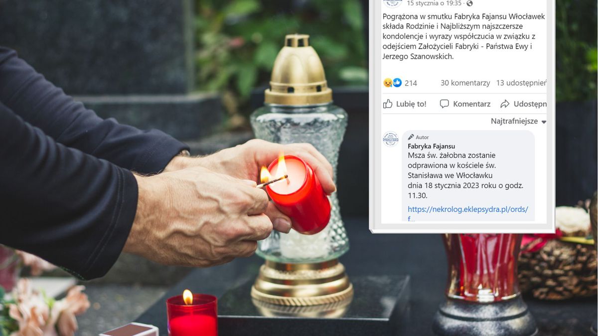 Zmarła na grobie męża. Wspólnie prowadzili Fabryke Fajansu we Włocławku