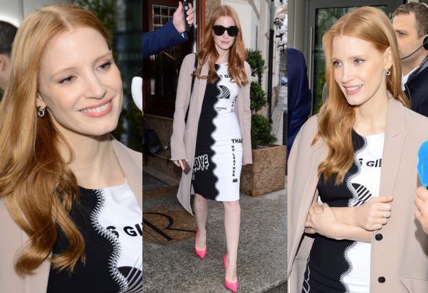 Jessica Chastain w sukience za 5 tysięcy wychodzi z TVN-u