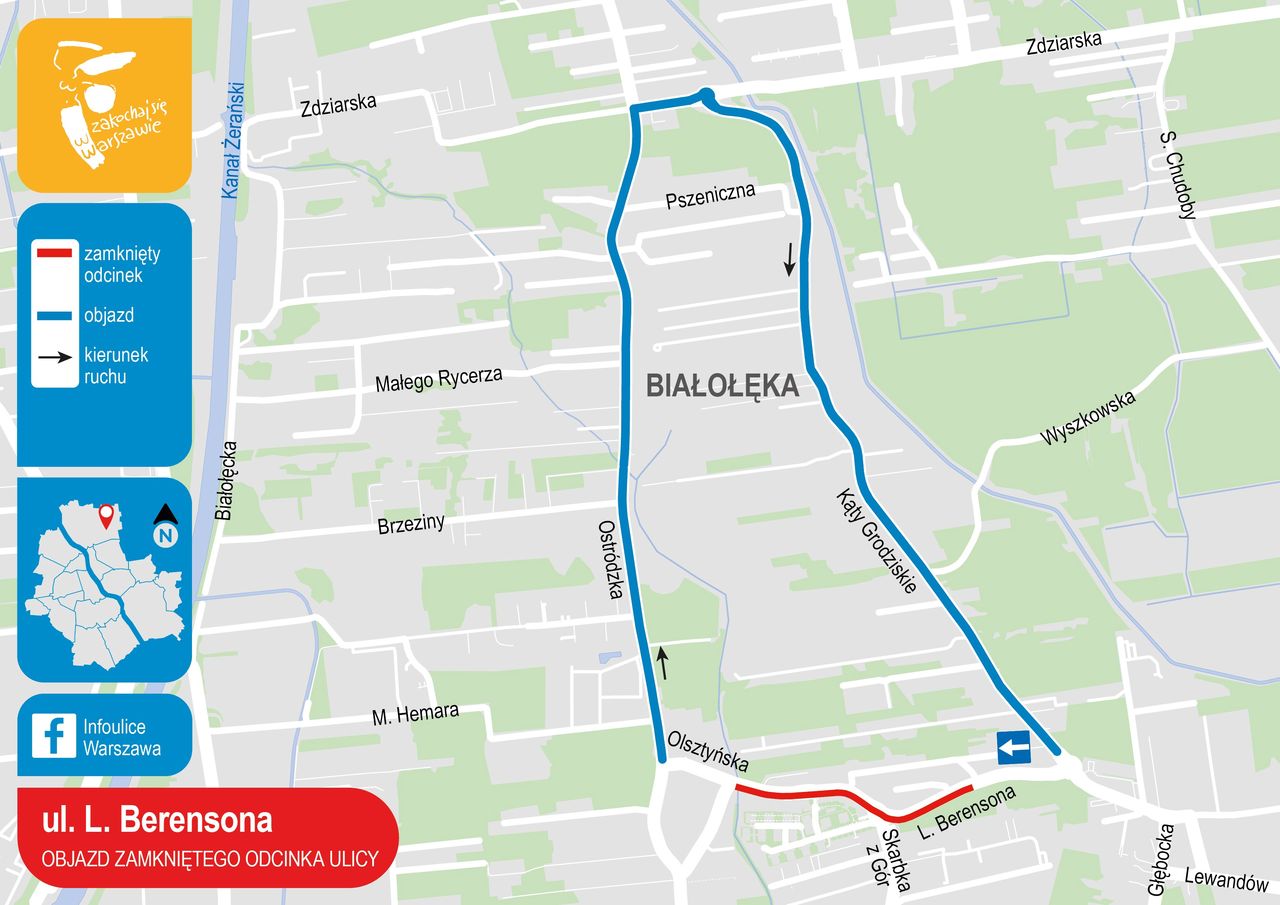 Warszawa. Prace na ul. Berensona