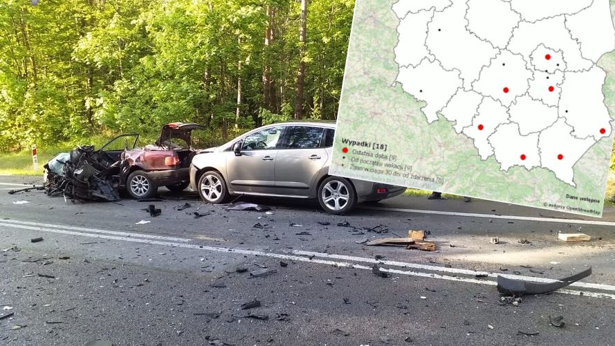 Policyjna mapa wypadków drogowych 2023 