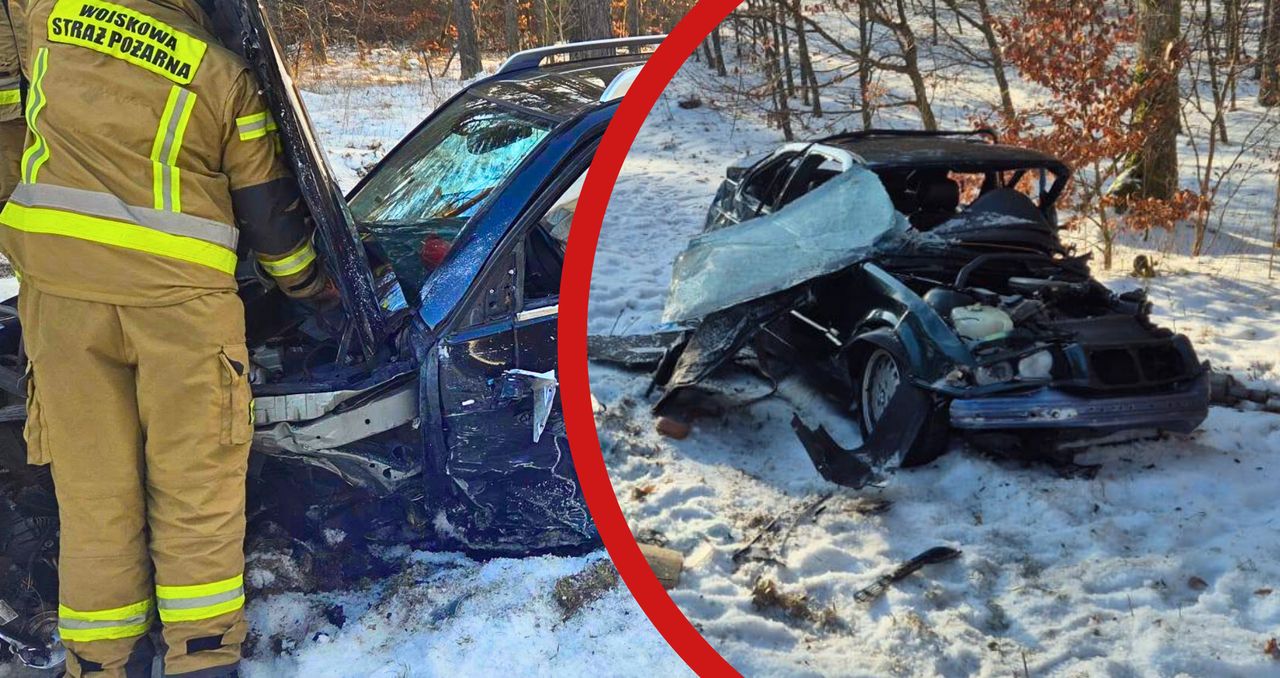 DK22: Poważny wypadek pod Wałczem. 25-latek walczy o życie w szpitalu