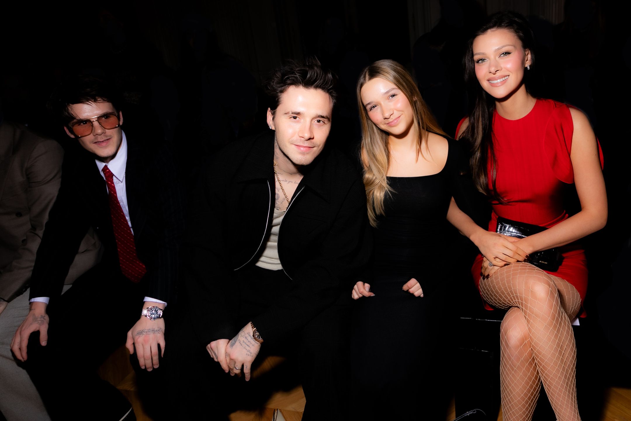 Cruz Beckham, Brooklyn Beckham, Harper Beckham i Nicola Peltz
