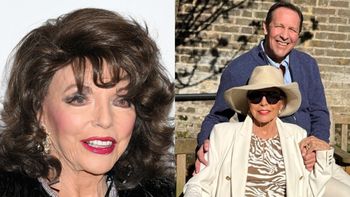 92-letnia Joan Collins ODSŁONIŁA NOGI, pozując u boku młodszego o trzy dekady męża. Petarda? (FOTO)