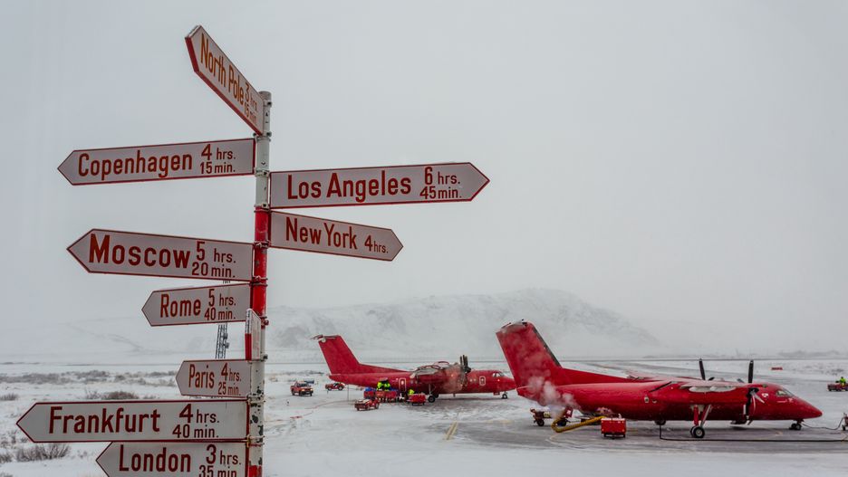 Lotnisko w Kangerlussuaq na Grenlandii