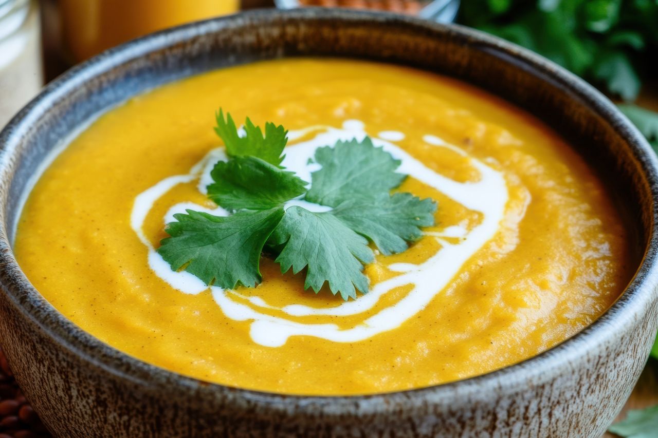 Krem z batatów i soczewicy porządnie cię nasyci