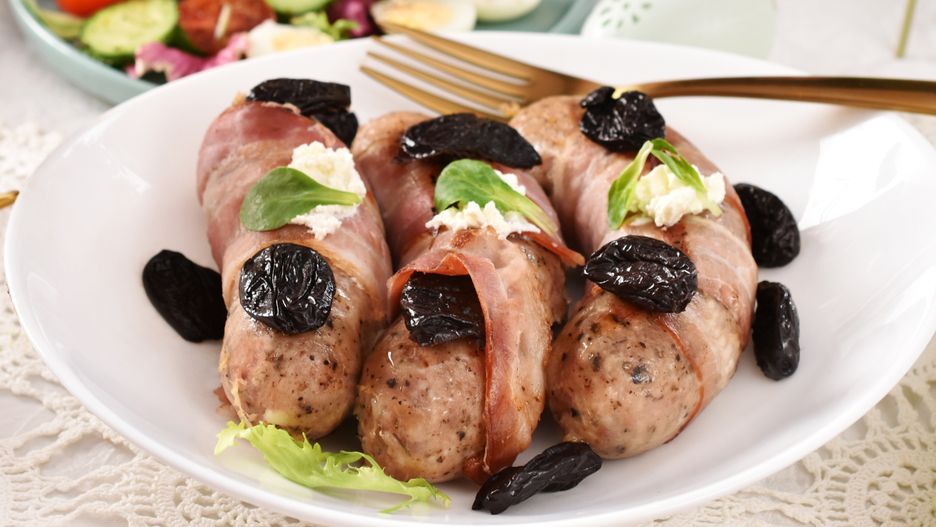 Pieczona biała kiełbasa