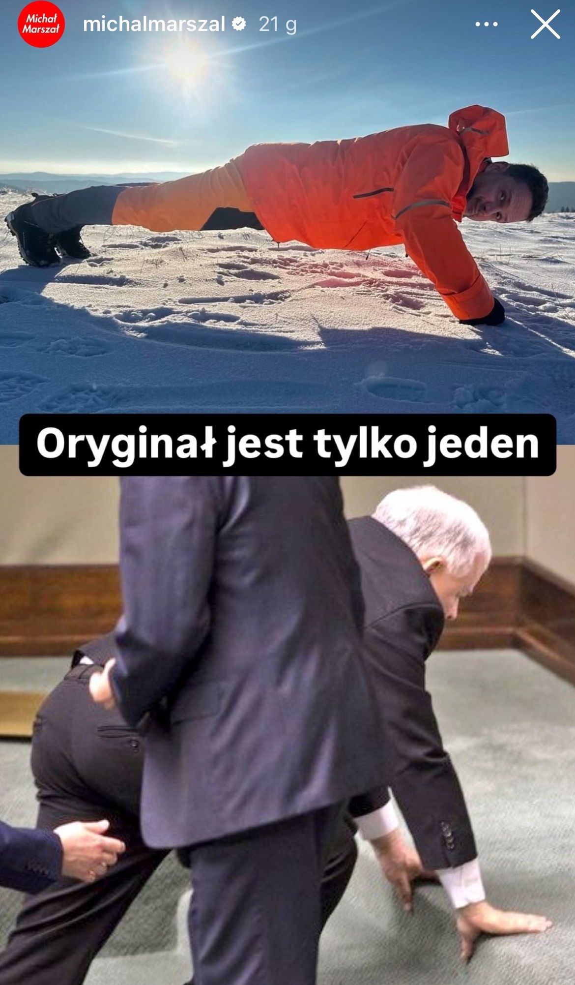 Mem z Rafałem Trzaskowskim