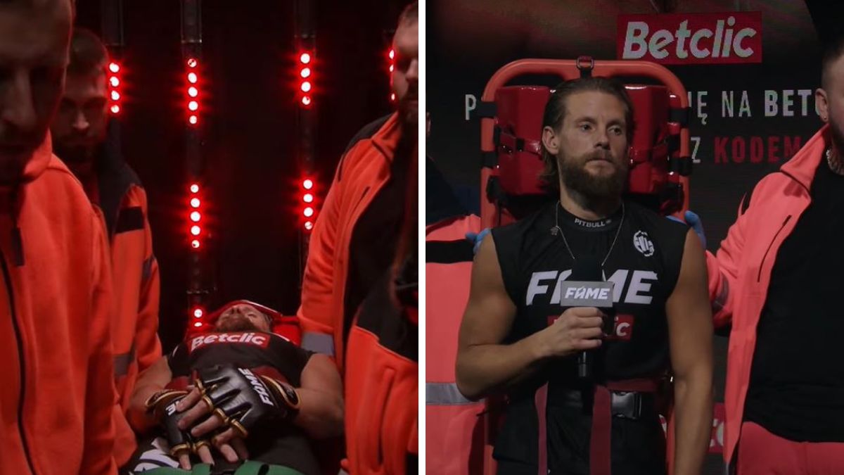 Popis Fabijańskiego na konferencji Fame MMA