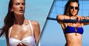 Alessandra Ambrosio w skąpym bikini. Ciężko pracuje, pozując na plaży