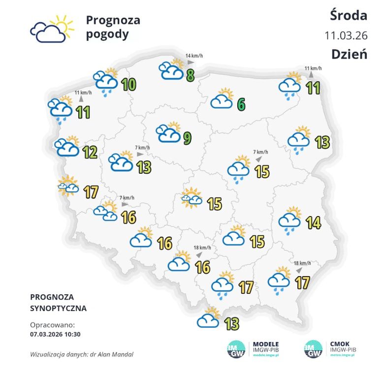 Prognoza pogody na środę 11 marca