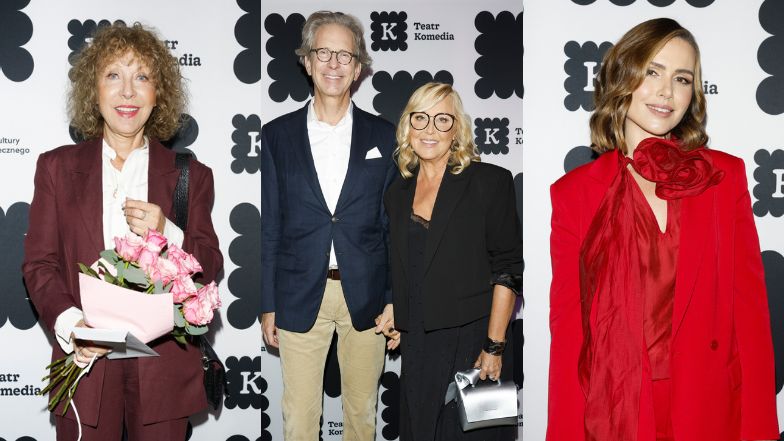 A bunch of stars at the premiere of the show: Majewska, Młynarska with her husband, Żmuda Trzebiatowska…