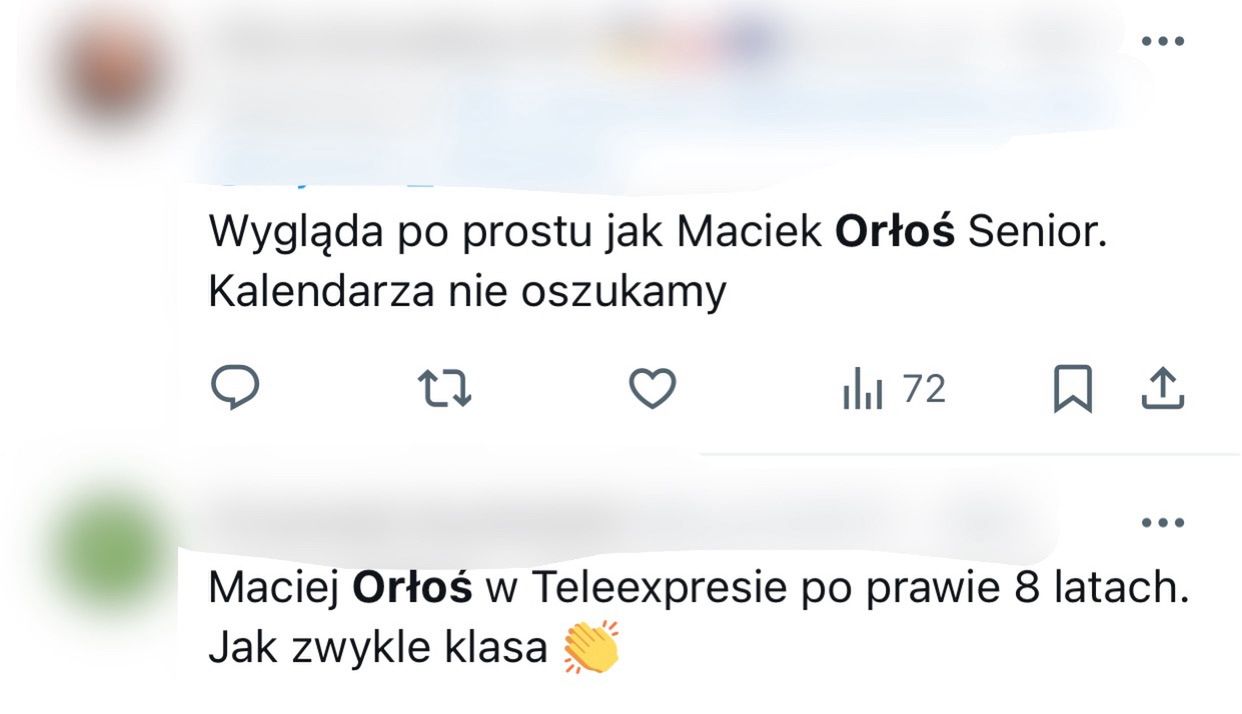 internauci komentują powrót Macieja Orłosia