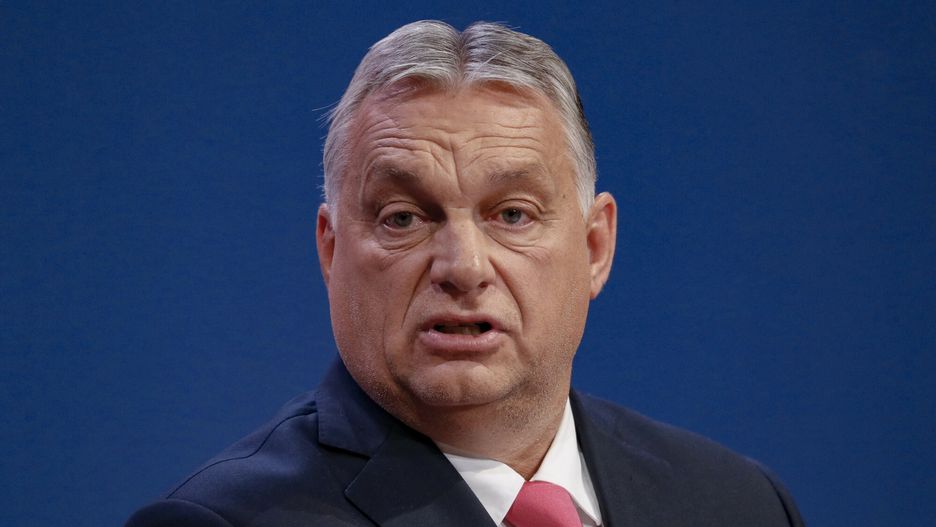 arch48
Hungarian Prime Minister Viktor Orban speaks during a joint press conference with French far-right leader Marine le Pen in Budapest, Hungary, , Tuesday, Oct. 26, 2021. (AP Photo/Laszlo Balogh)
AP