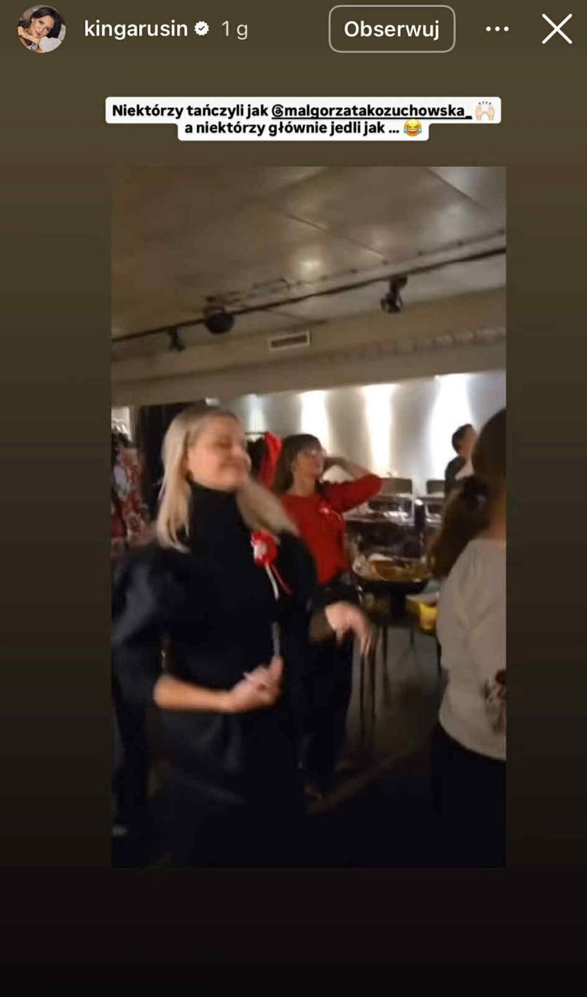 Kinga Rusin relacjonuje imprezę w celebryckim gronie