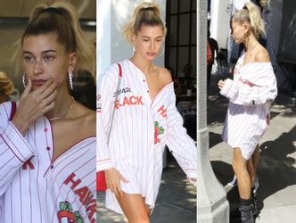 Podupadła na duchu Hailey Baldwin paraduje po ulicy bez spodni