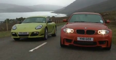 BMW 1M Coupe vs Porsche Cayman R [wideo]