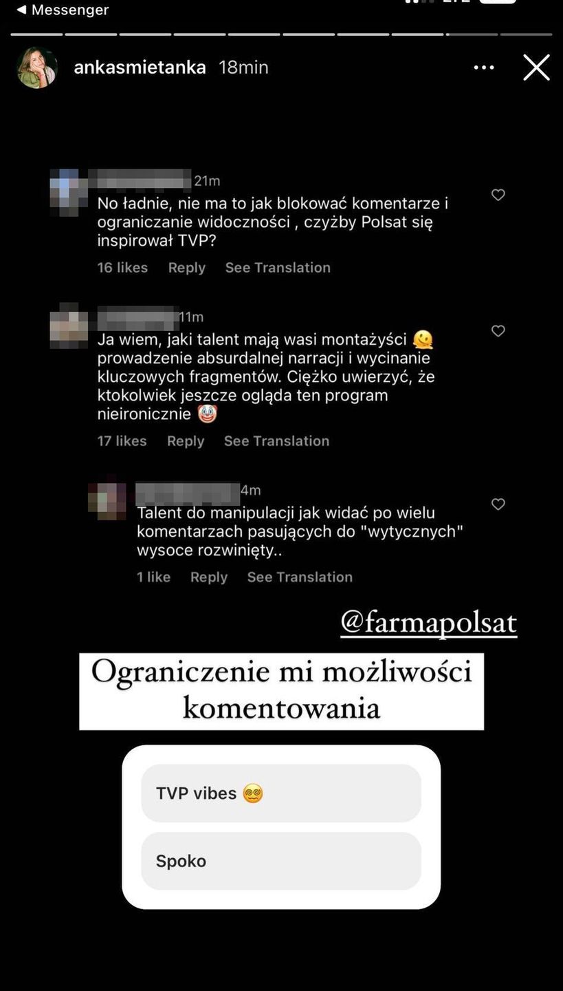 Rzekomo blokowane wpisy Anny Małysy
