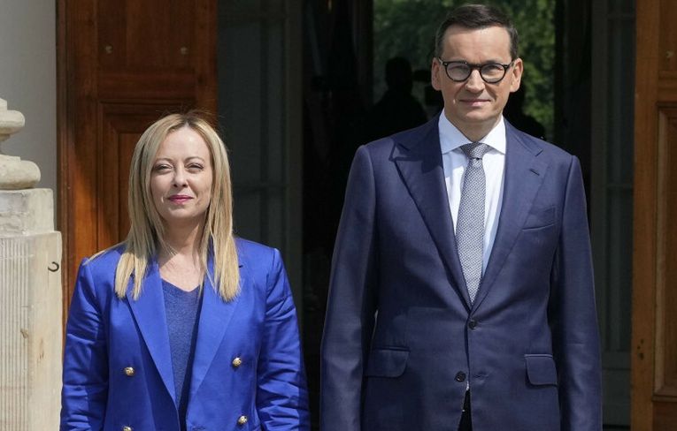 Premier Włoch Giorgia Meloni oraz premier Polski Mateusz Morawiecki