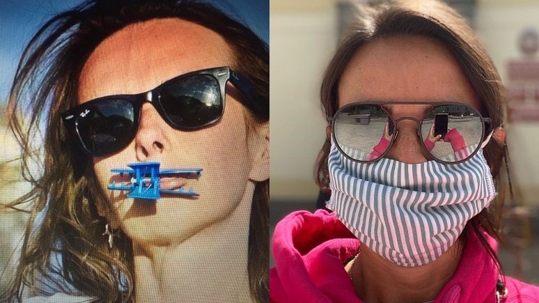 Kasia Kowalska pozuje z klamrą na ustach