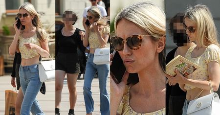 Magdalena Ogórek odsłania brzuszek na spacerze z córką (ZDJĘCIA)
