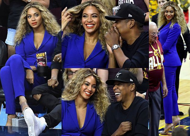 Zakochani Beyonce i Jay-Z na meczu koszykówki (ZDJĘCIA)