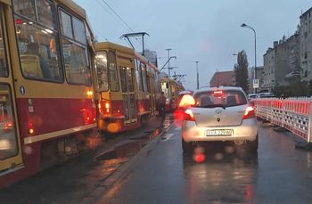 Łódź: Zatrzymanie tramwajów na al. Politechniki w kierunku centrum
