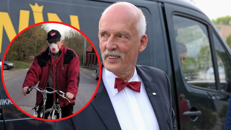 Janusz Korwin-Mikke pokazuje, jak chroni się przed koronawirusem