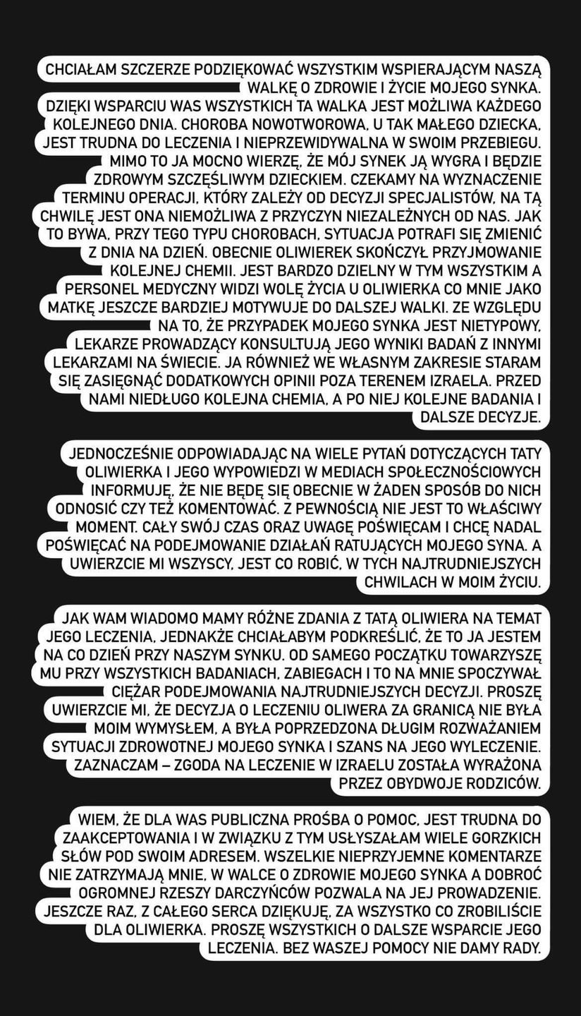 Magdalena Stępień o operacji chorego syna