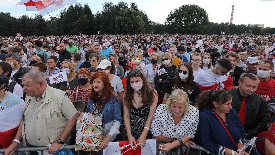 Rekordowy wiec polityczny na Białorusi