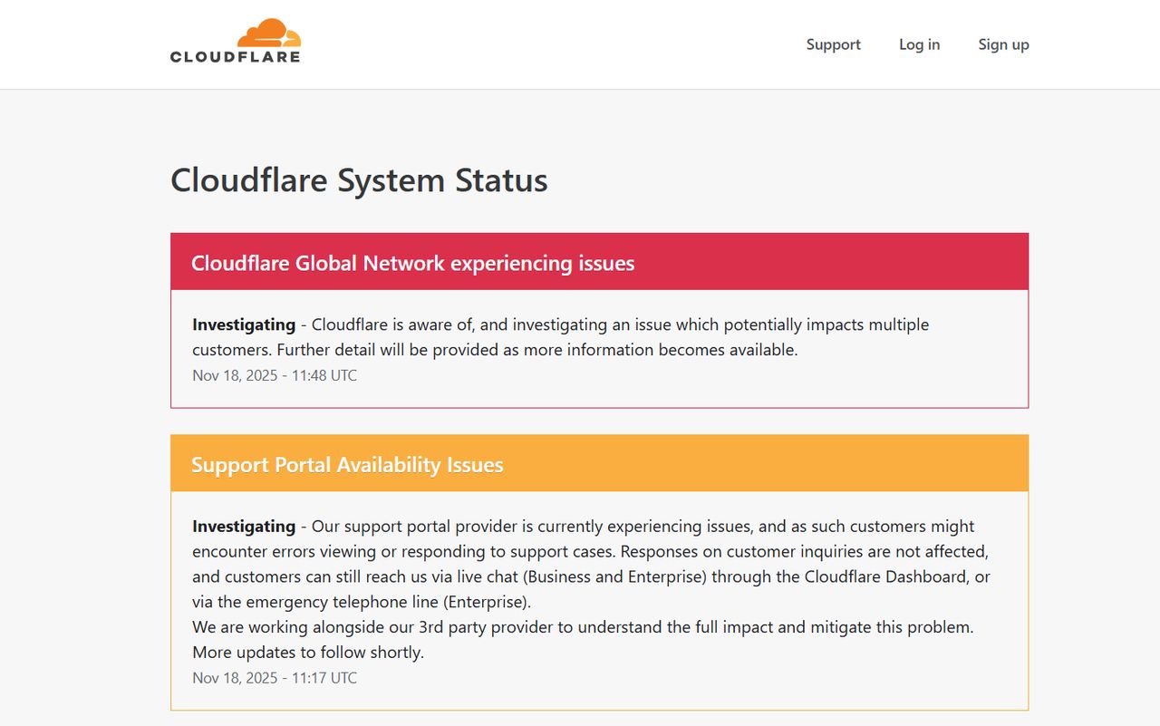 Trwa awaria Cloudflare