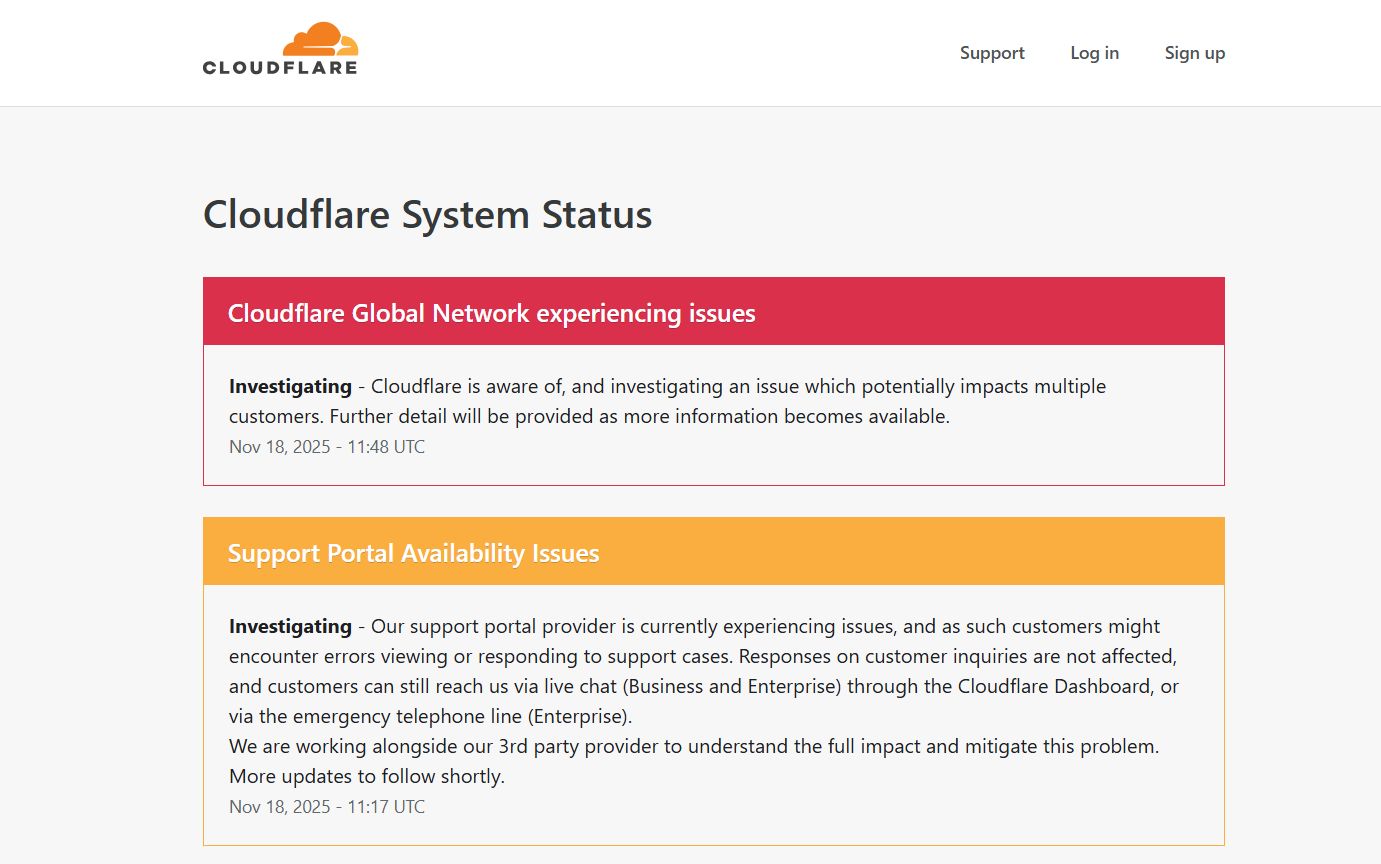 Trwa awaria Cloudflare
