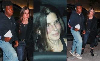 60-letnia Sandra Bullock w eleganckim wydaniu wraca z kolacji z 15-letnim synem. Klasa?