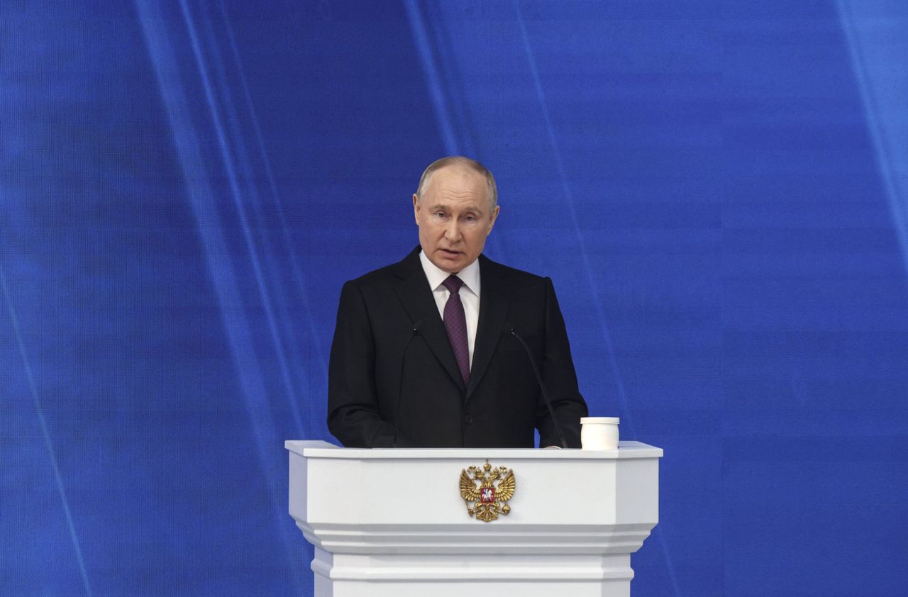 Vladimir Putin during the speech