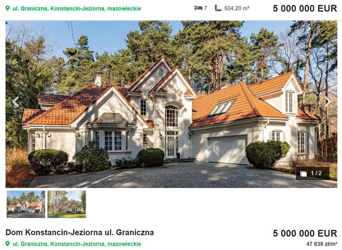 Tomasz Lis sprzedaje willę w Konstancinie